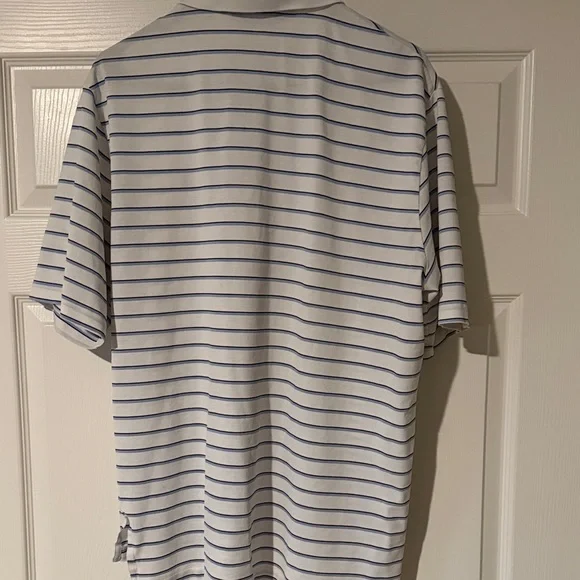 Polo Golf Ralph Lauren White and Navy Striped Polo Shirt - Picture 5 of 5